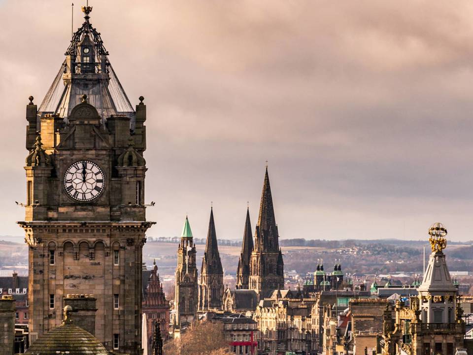 Edinburgh Skyline from Calton Hill, Scotland, UK