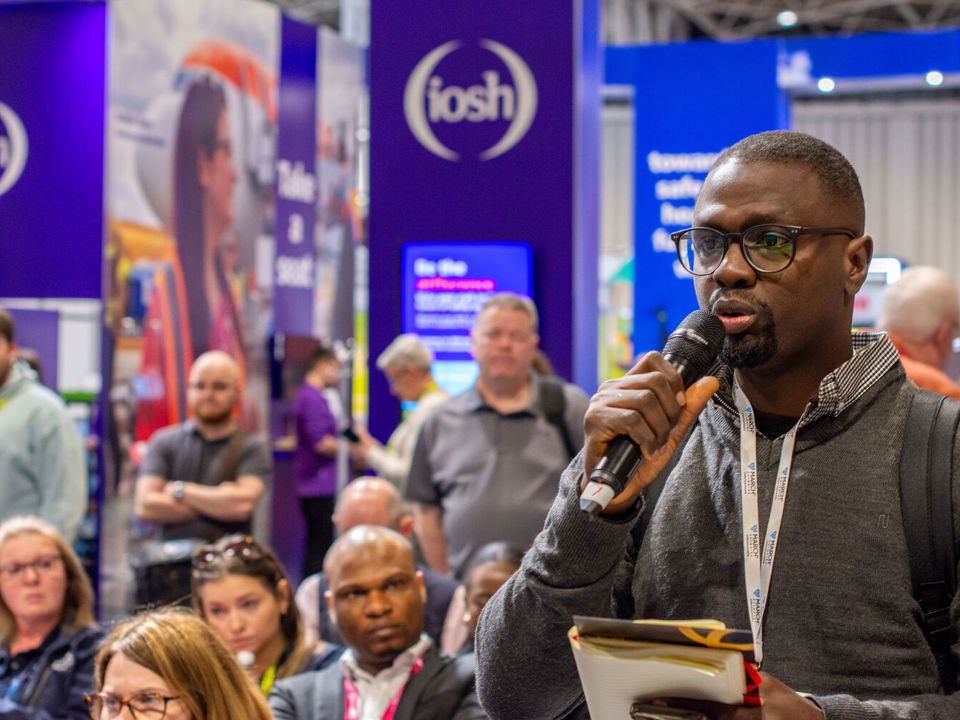 IOSH member asking question at event