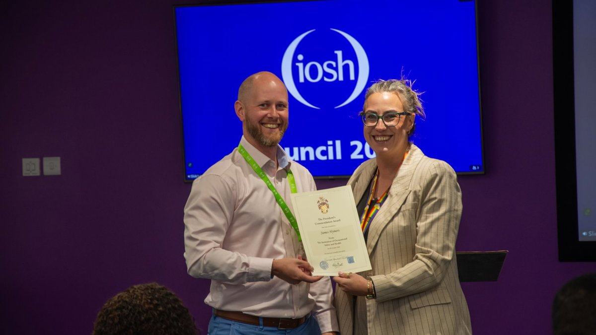 James Hymers receiving his President’s Commendation Award