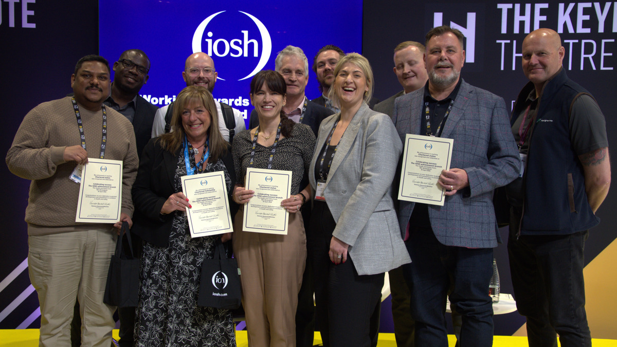Group of IOSH Chartered Members with their certificates