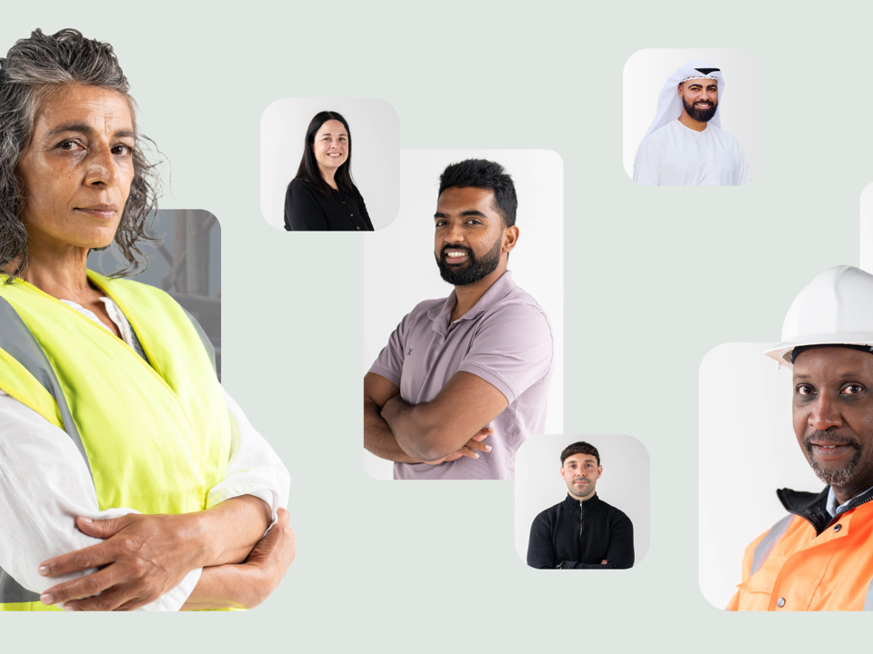 Head and shoulders shots of health and safety professionals