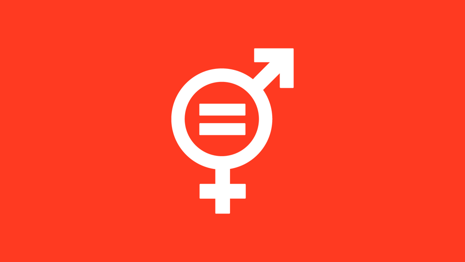 icon of male and female gender symbols with equals sign